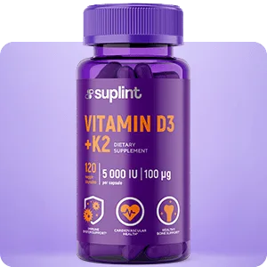Vitamin D3+K2, 120 capsules - Front x vitamin d k png