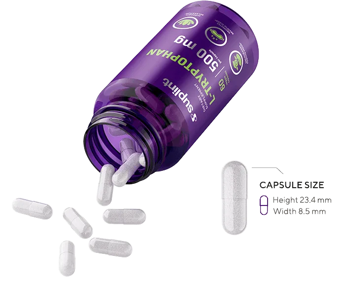 L-tryptophan, 60 capsules - OpenedCapsula L tryptophan png