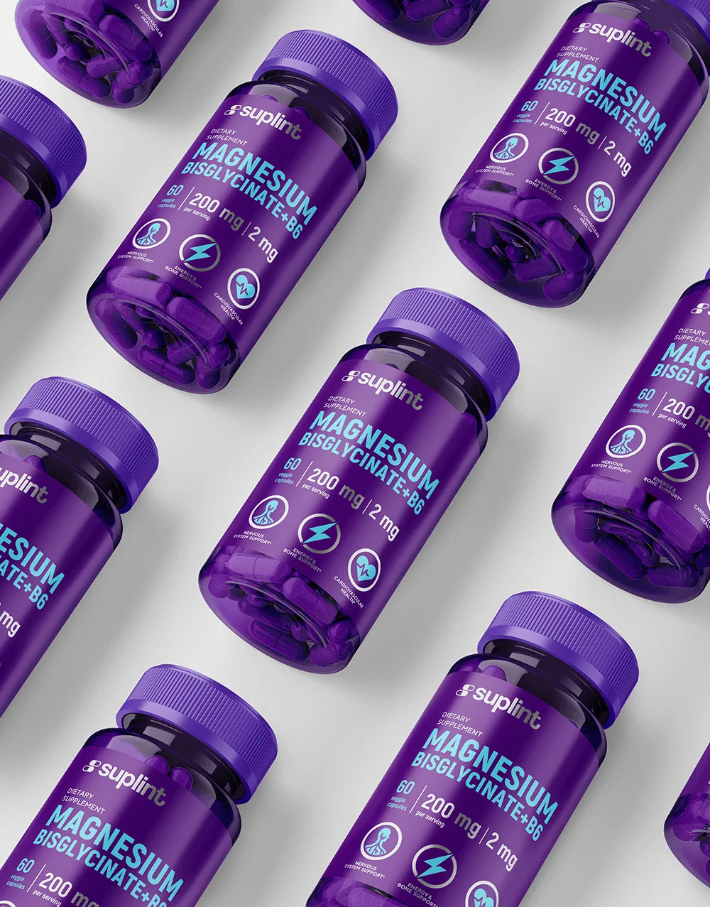 Magnesium + B6, 60 capsules - laying down magnesium png Magnesium + B6, 60 capsules - laying down magnesium png