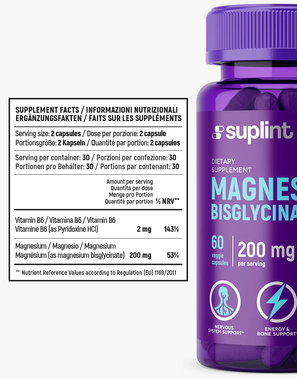 Magnesium + B6, 60 capsules - table magnesium png Magnesium + B6, 60 capsules - table magnesium png