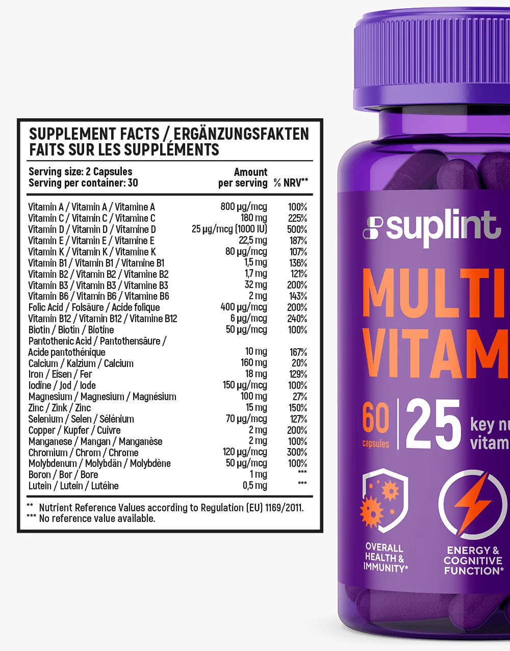 Multivitamins, 60 capsules - table multi png Multivitamins, 60 capsules - table multi png