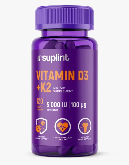 Vitamin D3+K2, 120 capsules - vitamin D K png